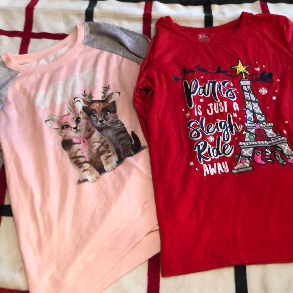 Two justice Christmas tops